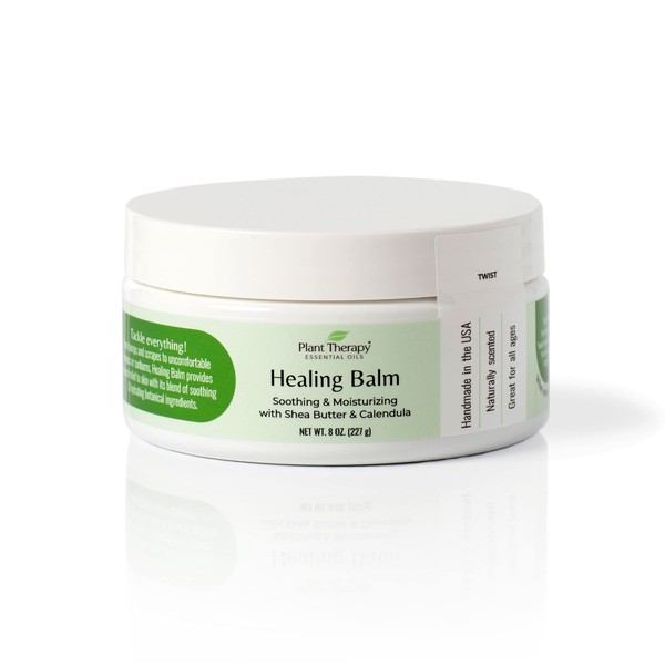Plant Therapy Healing Balm 8 oz 100% Pure & Natural, Nutrient-Rich Botanical Formula, Soothing Ingredients: Shea Butter, Tamanu Oil, and Calendula Extract