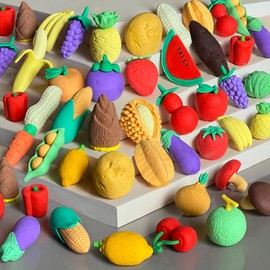 Kleeblatt Fruits Erasers Desk Pets for Kids Assembled Eraser 3D Puzzle Erasers Classroom prizes,Class Pets,Party Favors