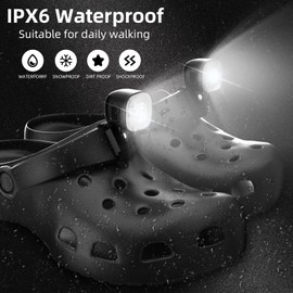COSOOS Original 2 Rechargeable Headlights for Croc Charms, Flashlight Attachment Light Accessory Kids Boy Girl Men Women Sandal, Headlamp Shoe Decoration Charm for Croc