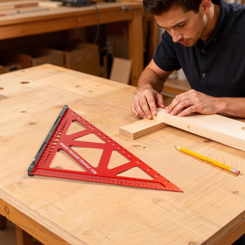 MUWOOD Precision Triangle Square 18 inch, Imperial Scale Framing Square