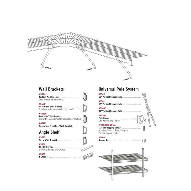 Rubbermaid Commercial Products FreeSlide Wire Shelving, 16-Inch, White, Closet organizer