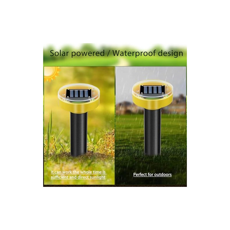 Snake Repellent for Yard 10 Pack, Ultrasonic Mole Repellent,Solar Powered