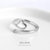 Deelfe Women's Ring, One Size Fits Most, Silver Ring, Heart