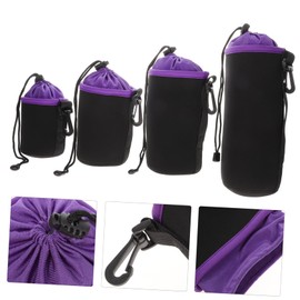 SHINEOFI 4pcs Camera Lens Bags Thickened Drawstring Storage Pouches for Lens Protection Versatile for Photography Enthusiasts