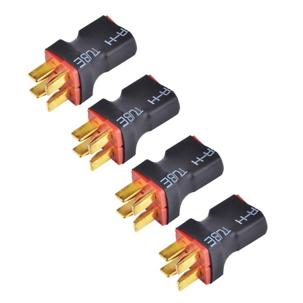 FLY RC 4Packs No Wire Deans Parallel Connector 1 Female to 2 Male Deans T Plug Parallel Connector Adapter for RC Quadcopter Multirotor