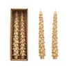 Creative Co-Op Unscented Tree Shaped Taper Candles, Gold, Boxed Set