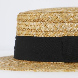 Boater Straw Hat matelot summer hat (61 cm - nature)