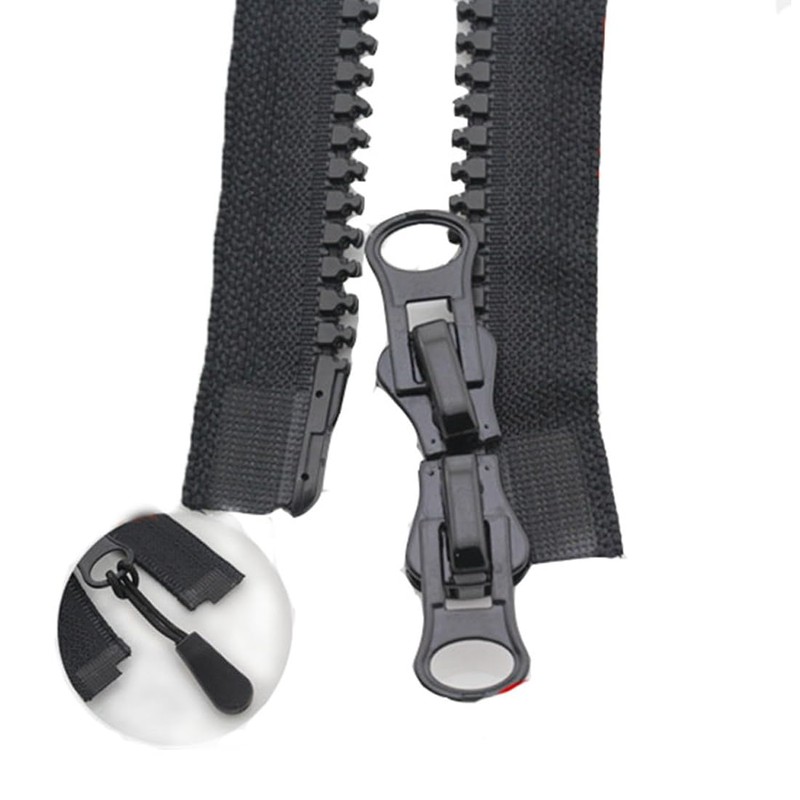CRLLDPM 1 x zip in black, 70 cm, long spiral