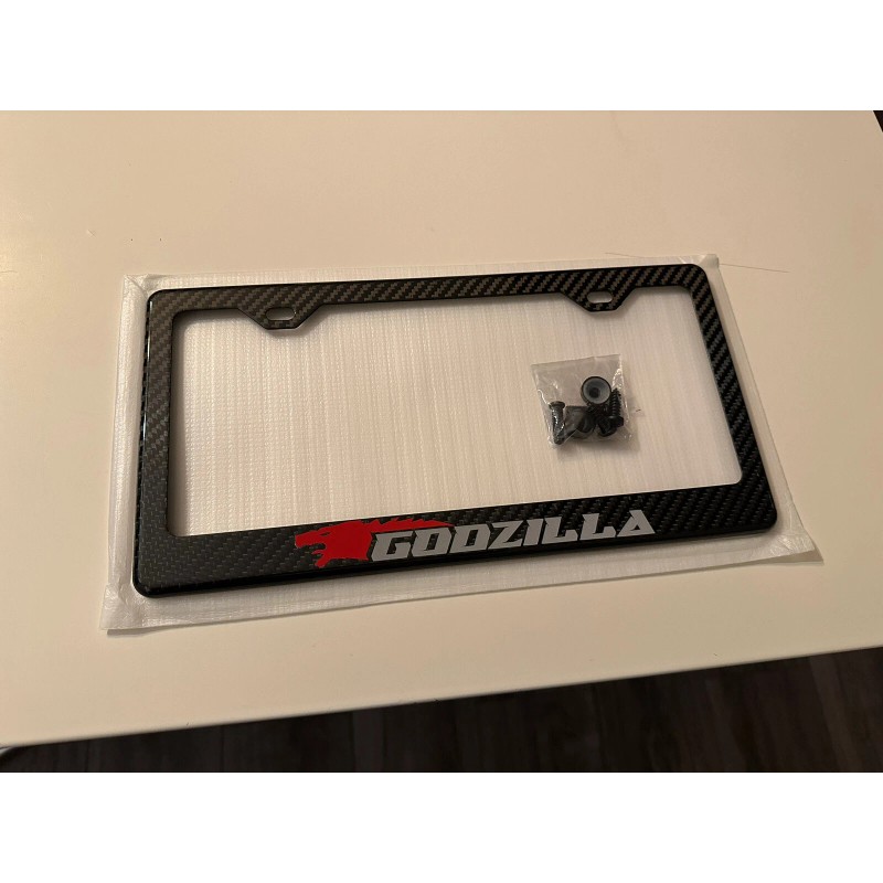 Godzilla GTR (Reflective) Godzilla GT-R 100% Carbon Fiber License Plate