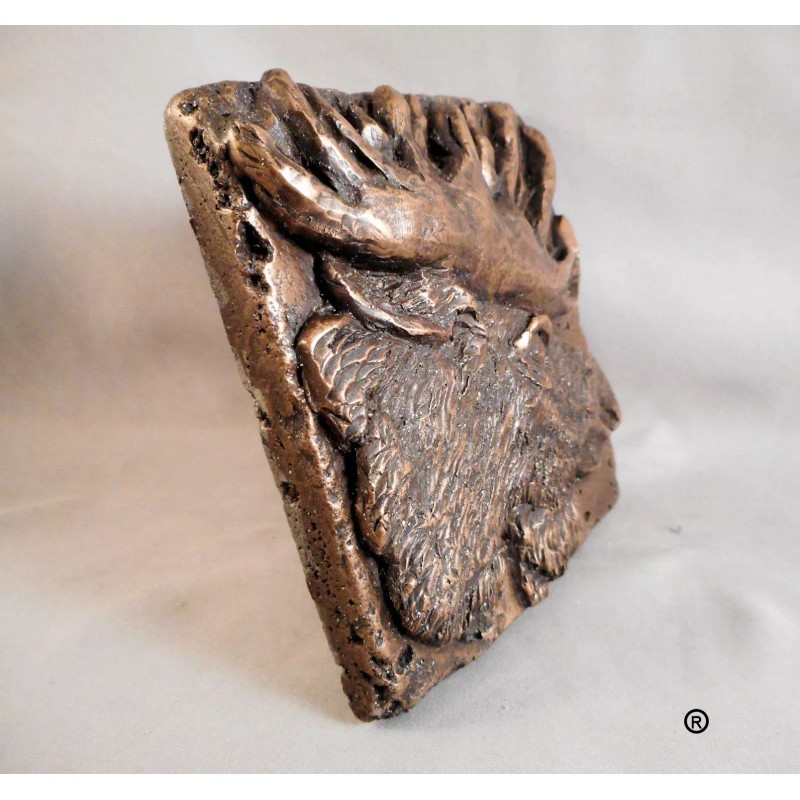Metal Tile rts Manufacturing Bronze Wildlife (Moose) 4"x4" Decorative Wall
