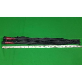 TRD Leather Black Leather and Red Python Motorcycle Lever Covers w/18in. Fringe Tassels