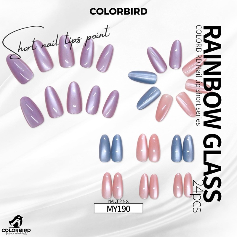 COLORBIRD Nail Tip, Short Point, Round (MY190)