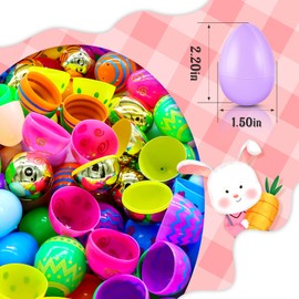 RALLYPANDA RALLYPANDA 500Pcs Eggs Include 20 Golden Egg for Filling Specific Treats, Bright Plastic Bulks for Easter Theme Party, Basket Stuffers Filler, Surprise Prizes, Classroom Prize Supplies Toy