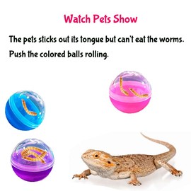 Fejapa 12 Pack Lizard Bearded Dragon Feeding Toys Ball Bells Reptile Food Toys Exercise Ball with Suction Cup Rope Lizard Interactive Feed Toys for Gecko Small Animals Reptile Habitat Terrarium Tank