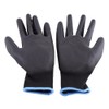 Black 12 Pairs PU Safety Coating Palm Work Gloves Grip