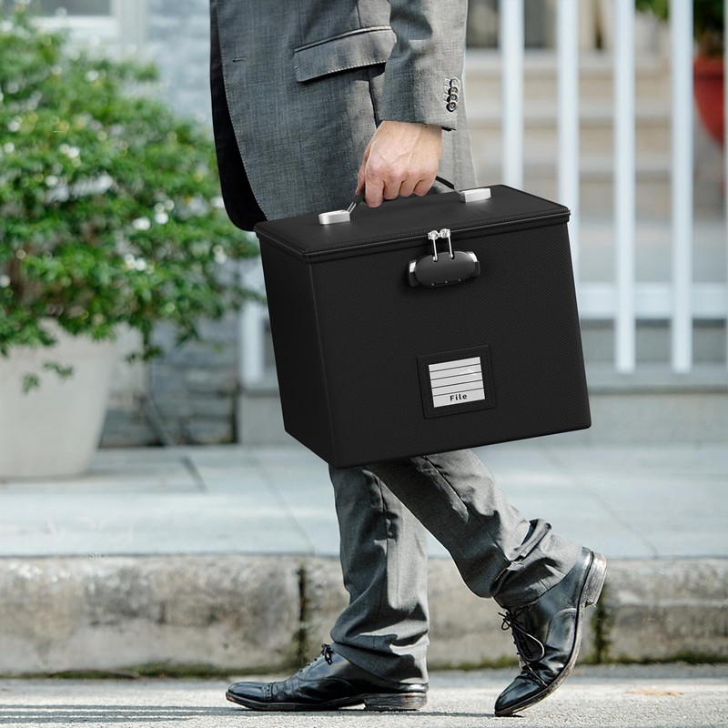 2 Pack Fireproof Document Box File Organizer - Portable Waterproof