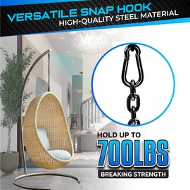 PAMAZY 2Pcs 4In Spring Snap Hooks 700LBS Capacity, Carabiner Clip, Heavy Duty Rope Connector, Quick Link Carabiners Spring Snap Hooks for Indoor & Outdoor Activity, Camping, Climbing, Fishing, Hiking