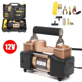 Heavy Duty Air Tire Pump Inflator Car Truck Compressor Double Cylinder 150PSI