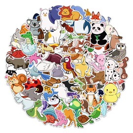 AUKIOOA 100 PCS Cute Animal Stickers for Kids,Stickers for Kids Classroom,Water Bottle Stickers for Kids Waterproof,Stickers for Toddlers 2-4 Years,Classroom Kids prizes.
