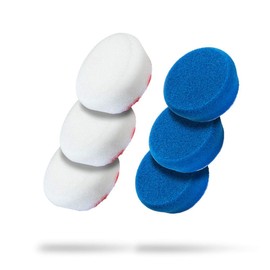 Adam's Polishes 2 Pad Bundle (6 PK) - 3 White Foam Pads & 3 Blue Foam Pads