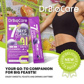 DrBioCare gut&colon support Supplement, 7 Days Flash Series, Supports Digestive Health & Nutrient Absorption, Cleanse & Promote Bowel Regularity Fitness Edible