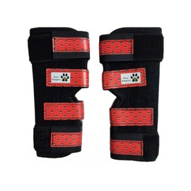 Paw Empire - Pair of Dog Leg Braces, Ultra Supportive, Comfortable, Dual Metal Springs, Hind Leg Wraps, Canine Hock Brace for Joint Arthritis, Assists Injury & Sprains (Red Skulls, Large)