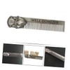 IWOWHERO Stainless Steel Beard and Dandruff Comb for Men Fine