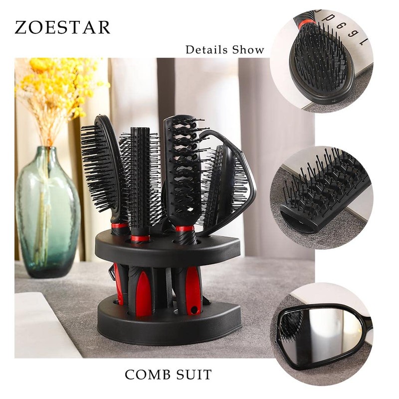 Zoestar Juego de 5 cepillos y peine para el pelo