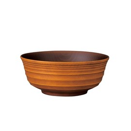 Tatsumiya ONE'S Sentan Noodle Bowl, Wood Grain Brown, Size: Approx. φ7.4 inches (18.4 cm), H 3.0 inches (7.7 cm), 45942