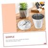 CHILDWEET Compact Metal Trash Can with Lid Small Bedroom Desktop
