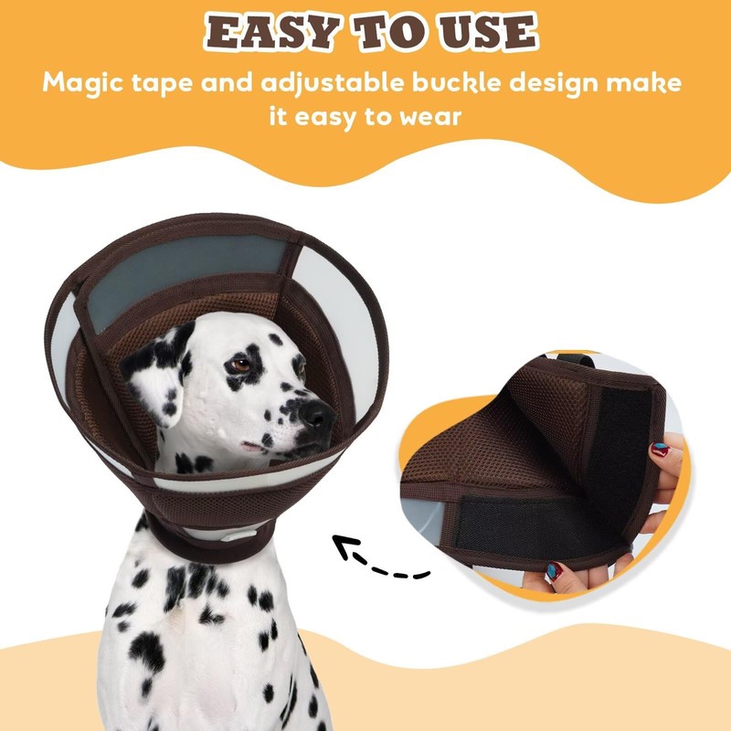 AuraPaw Soft Dog Cone for Dogs After Surgery,Foldable Dog's Cone