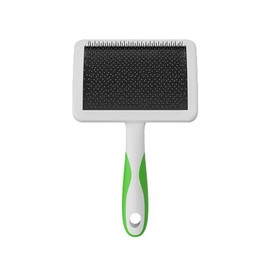 Andis 68540 - Cepillos autolimpiables para animales con cerdas curvadas de acero inoxidable para todas las razas, reduce el desprendimiento hasta un 90 %, elimina enredos, suciedad y cabello suelto, grande, verde
