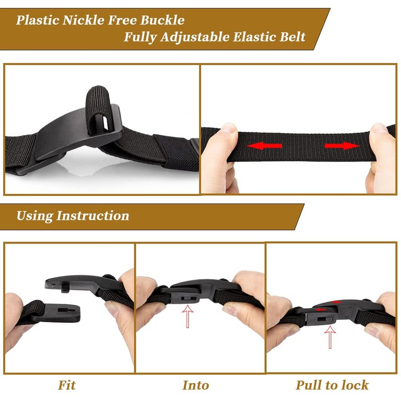 taffeta alley Black Arcade Belt Men，Elastic Nylon Belts for Men