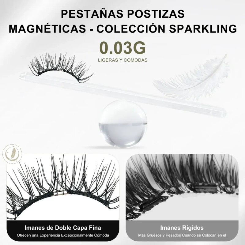 Go Juego De Pestañas Postizas Con Banda Magnética