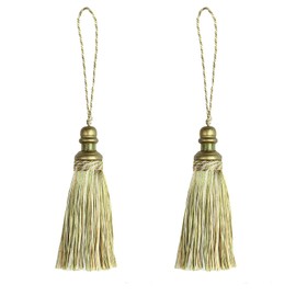 HedongHexi 2 Pack Tassel Key Tassel with Loops, Handmade Tassel Craft, DIY Accessories for Home Decoration