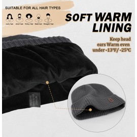 Wmcaps Warm Beanie for Men Women, Fleece Lined Beanie Warm Winter Caps Unisex Fashion Knit Cuffed Cap (Linen Ash)