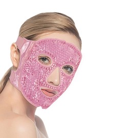 CAM2 Cooling Mask, Eye Mask, Cooling, Gel Face Mask, Reusable Gel Bead Eye Mask for Swollen Eyes, Tear Bags (Pink)