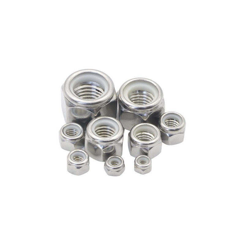3/8-16 Locknuts - IMScrews 304 Stainless Steel DIN985 Hardware Locknuts