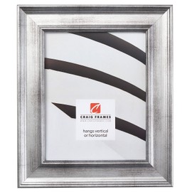 Craig Frames 97546 11 by 14-Inch Picture Frame, Smooth Wrap Finish, 2-Inch Wide, Distressed Monza Silver
