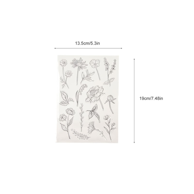 6pcs Clear Stamps Innovative Decorative Flower TPR Clear Stamps for