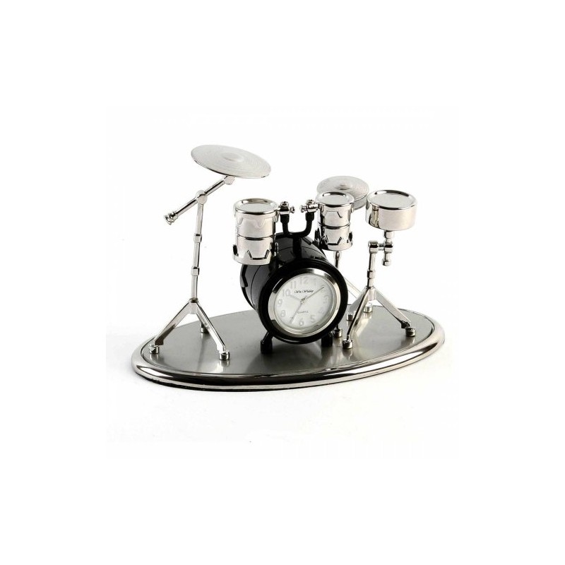 Black Drum Set Miniature Clock