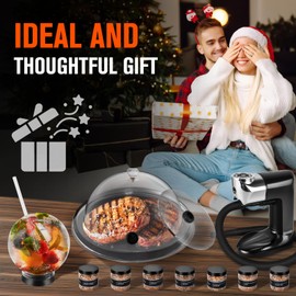 Smoking Gun Wood Smoke Infuser Kit, Smoking Gun Food Smoker with Wood Chips,Smoke Gun for Cocktails, Cold Smoke Infuser for Foods and Drinks - Gift for Man