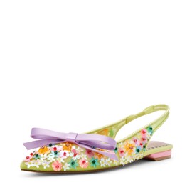 Betsey Johnson Women's Laylah Ballet Flat, Lime Multi, 7