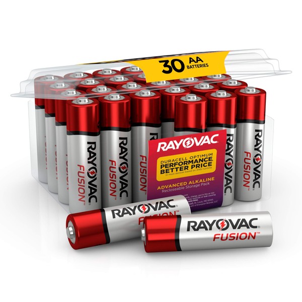 Rayovac Fusion AA Batteries, Premium Alkaline Double A Batteries, 30 Count