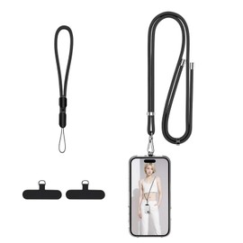 2 Pcs Phone Lanyard, 2 Pcs Of Phone Patch Tether Tab, Universal Phone Strap For Neck Crossbody, Adjustable Nylon Phone Chain, Compatible With Most Phone Cases And Phone Accessories As A Phone Grip