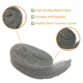 Alabrocon Steel Wool Fill Fabric DIY Kit, Steel Wool for Mice Control Away from Holes/Siding/Pipeline/Vents in House, Hardware Cloth Coarse Wire Wool Hardware Cloth, 3 Pack  10FT