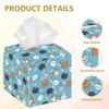 DELORIGIN Cat Face Tissue Box Holder, Square Tissue Box Cover