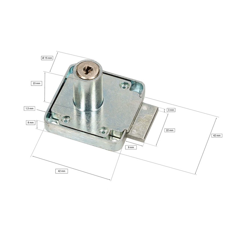 KOTARBAU Furniture Lock 42 x 42 mm Screw-On Lock with