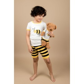 Leveret Shorts Matching Doll & Girl Bumble Bee 2 Piece Pajama Set 100% Cotton Size 2 Years
