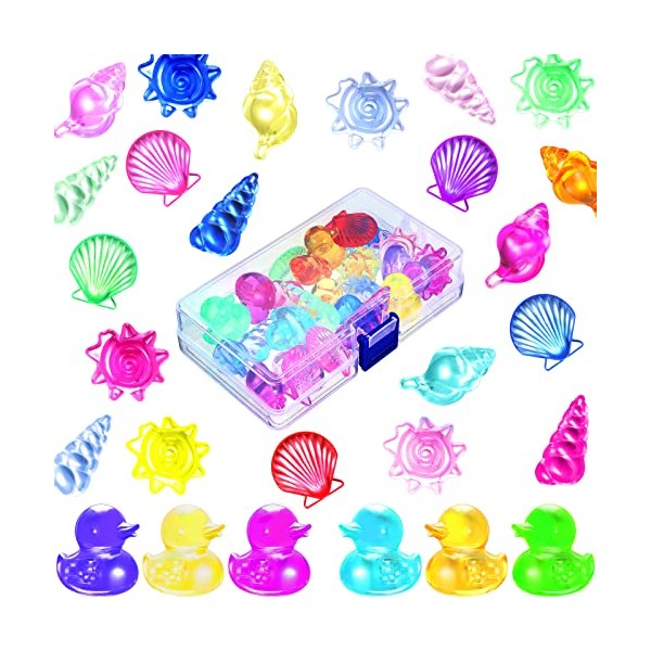 24 Pieces Diving Gem Pool Toy Ocean Theme Colorful Diamond Set Marine Animals Gem Summer Swimming Dive Throw Toy Set Acrylic Gemstones for Pool Use Pool Party Favors, Packed in Clear Box (Retro Style)
